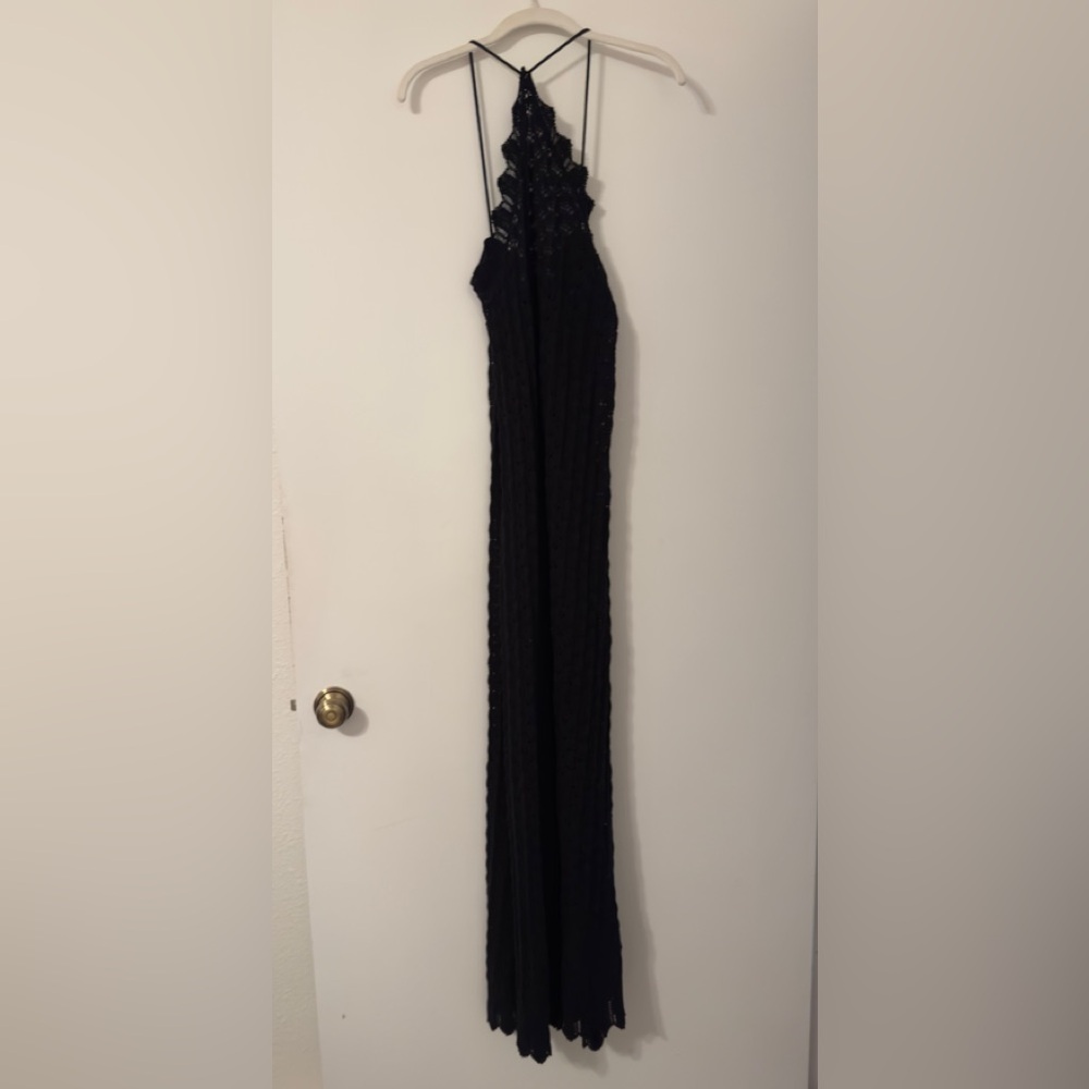 Mango Black Lace Maxi Dress